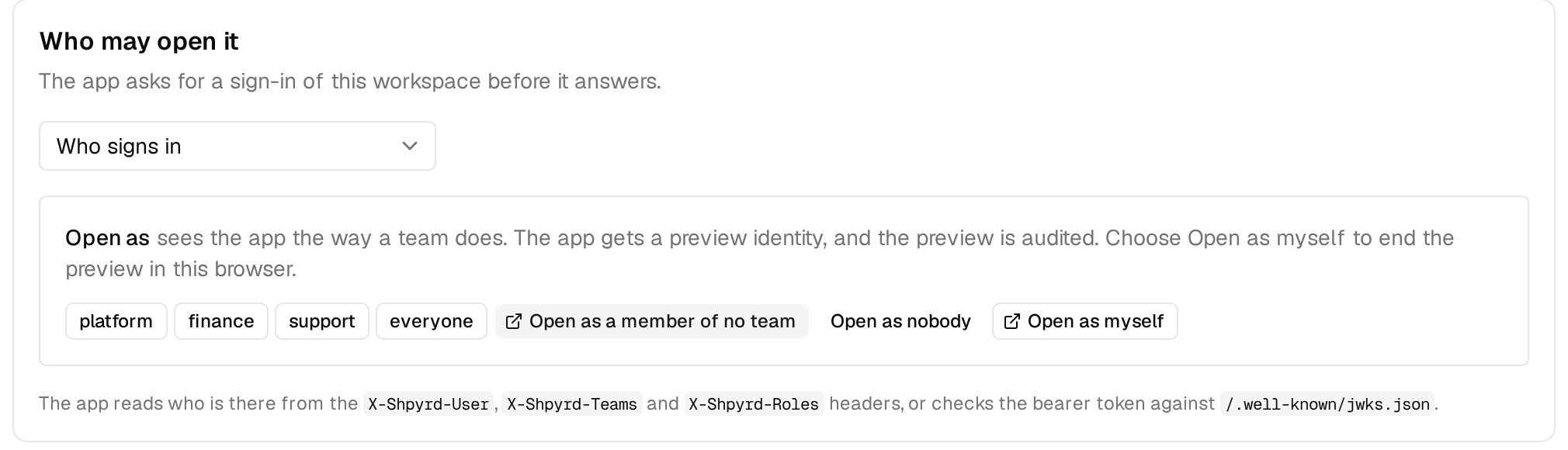 Access page